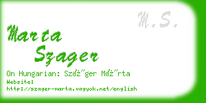 marta szager business card